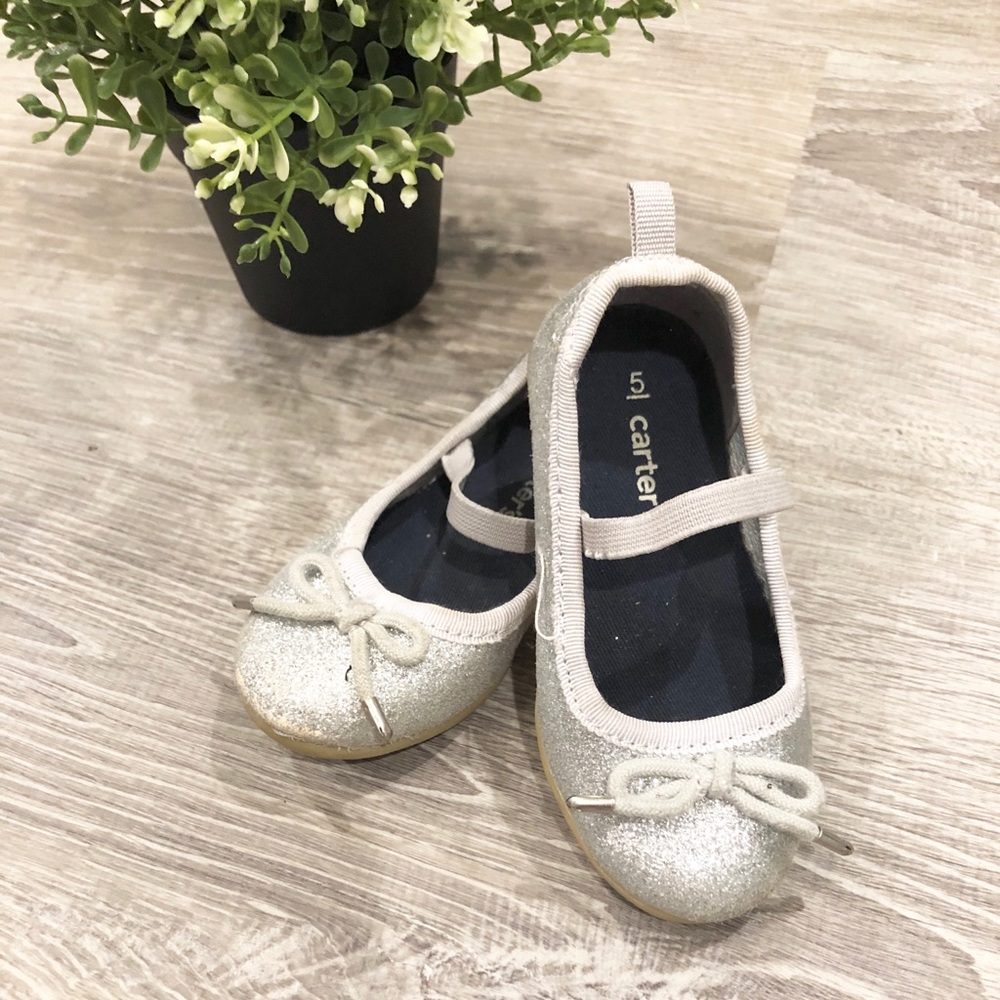 Carters Silver Glitter Flats